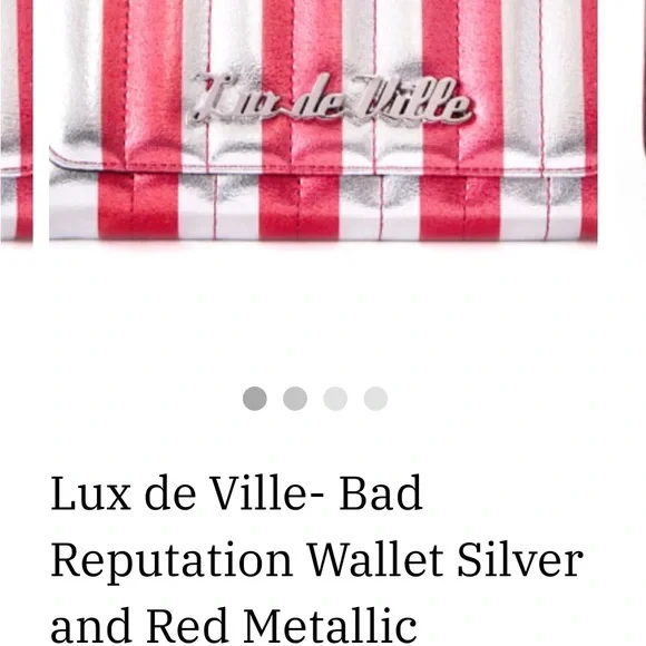 Lux de Ville Pink and Silver Striped Women's Bag - Picture 4 of 6